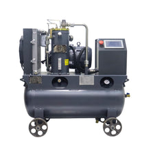 Load image into Gallery viewer, 10HP/7.5kw Variable Speed Frequency Rotary Screw Air Compressor with 30 Gal Tank and Casters, 230V/60hz/single Phase/39CFM@120PSI Two in One Movable Air Compressor