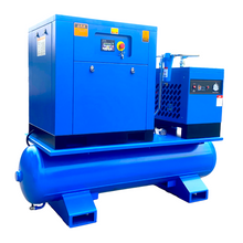 Load image into Gallery viewer, 10HP 7.5KW All-in-One Fixed Frequency Rotary Screw Air Compressor 40CFM@150PSI/230V/60Hz/3-Phase with 80 Gallons Tank and Refrigerated Air Dryer, Stationary Industrial Air Compressor