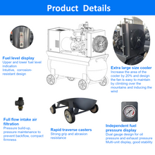 Load image into Gallery viewer, 10HP/7.5kw Variable Speed Frequency Rotary Screw Air Compressor with 30 Gal Tank and Casters, 230V/60hz/single Phase/39CFM@120PSI Two in One Movable Air Compressor
