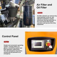 将图片加载到图库查看器,20HP 15KW All-in-One Variable Speed Frequency Rotary Screw Air Compressor 81CFM@120PSI/230V/60Hz/3-Phase with 80 Gallons Tank and Refrigerated Air Dryer, Stationary Industrial Air Compressor