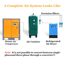 将图片加载到图库查看器,20HP 15KW Variable Speed Frequency Rotary Screw Air Compressor Single-Stage 81CFM@120PSI/230V/60Hz, Stationary Industrial Air Compressor