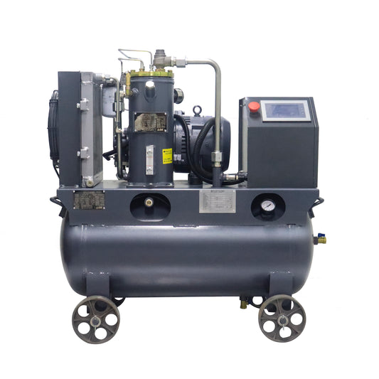 10HP/7.5kw Variable Speed Frequency Rotary Screw Air Compressor with 30 Gal Tank and Casters, 230V/60hz/single Phase/39CFM@120PSI Two in One Movable Air Compressor