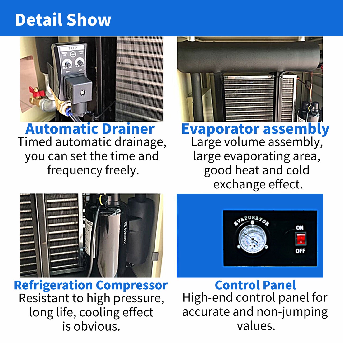 Refrigerated Air Dryer for 7.5HP & 10 HP Air Compressor 35 CFM 600W Compressed AIR Systems